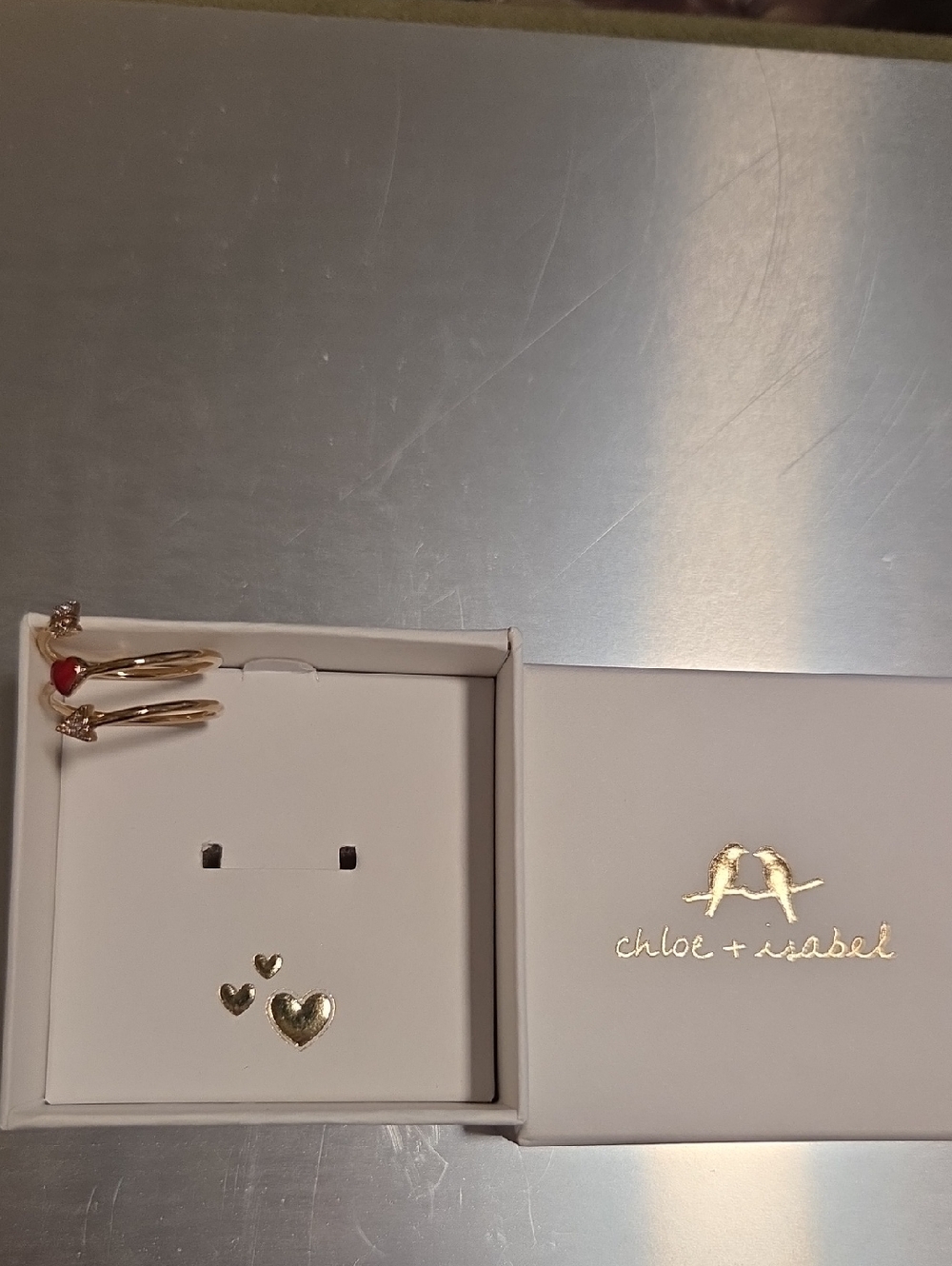 Chloe + Isabel Gold Ring with Red Heart And Arrow Accent - size 9 R165CLSG-9